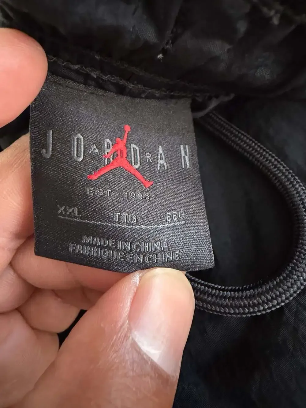 Y2K Nike Air Jordan Track Pants Baggy Streetwear Black Gray Embroidered